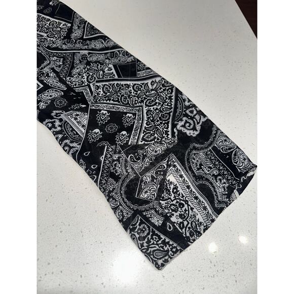 Christopher & Banks Blouse Top Black White Semi Sheer XL Mature Occasion Holiday - Picture 8 of 12